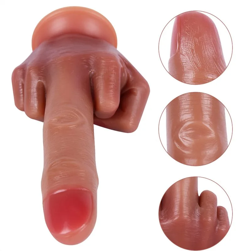 4bb2d920c4e64456 9 IN Realistic Silicone Finger Dildo Anal Plug - Image 5