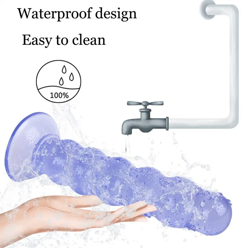 9 IN Beaded PVC Dildo Strap On Harness Set 9 9 IN Beaded PVC Dildo Strap On Harness Set 9