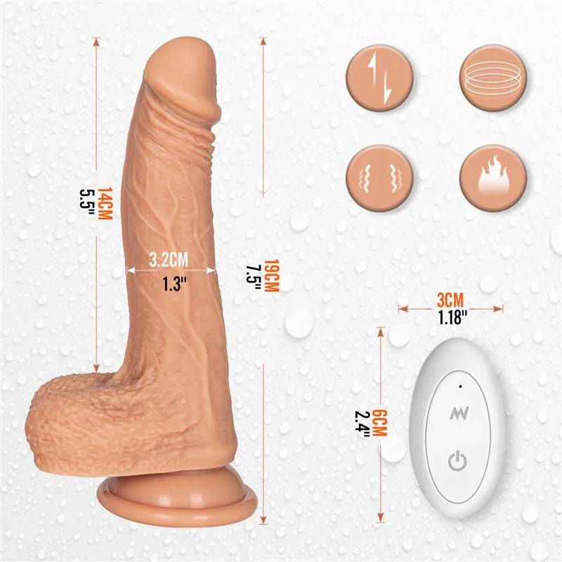 7.5/7.9/8.7 IN Remote Control Vibrating Thrusting Rotating Silicone Dildo 3 7.5/7.9/8.7 IN Remote Control Vibrating Thrusting Rotating Silicone Dildo 3