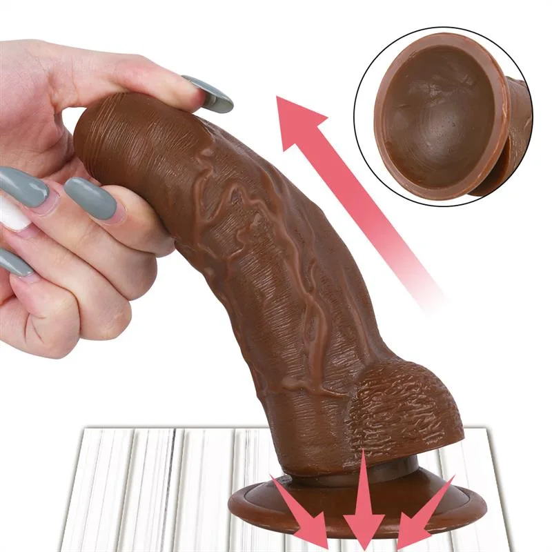 6 IN Short Brown Silicone Dildo with Strap On Harness 4 6 IN Short Brown Silicone Dildo with Strap On Harness 4