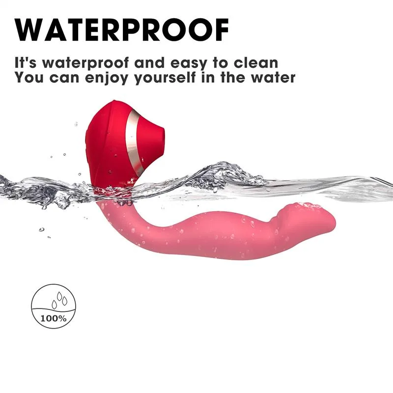 Red Flexible Clit Sucking G-spot Vibrating Women Toy 6 Red Flexible Clit Sucking G-spot Vibrating Women Toy 6