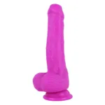 8 IN Purple Uncut Strap On Silicone Dildo Harness Set - Image 6