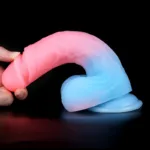 8 IN Glow-In-The-Dark Realistic Dildo with Balls - Image 7
