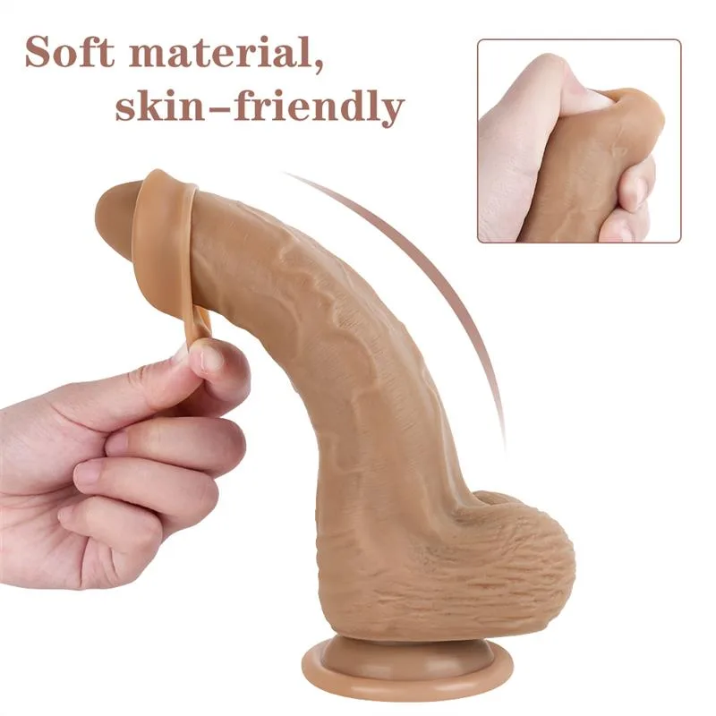 8 IN Life Size Silicone Uncut Dildo with Strap On Harness 3 8 IN Life Size Silicone Uncut Dildo with Strap On Harness 3