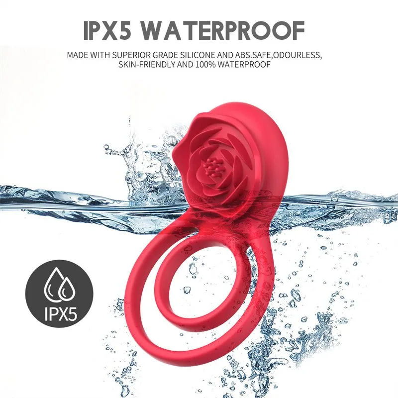 5af034f93906f889 Remote Control Rose Vibrating Cock Ring - Image 5