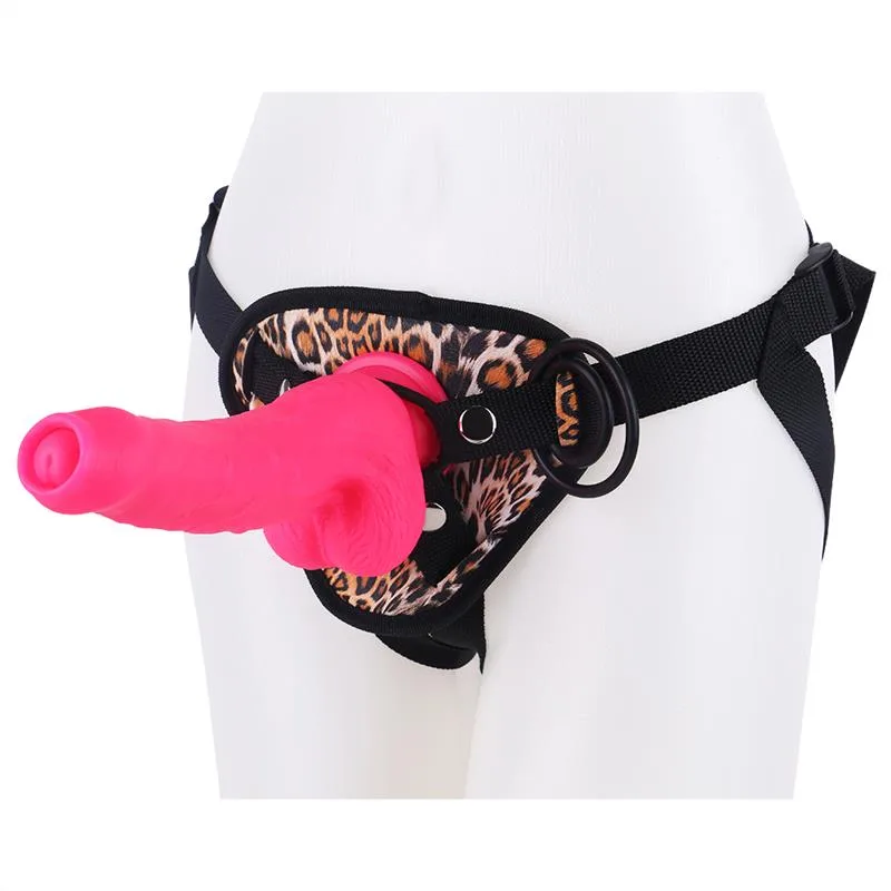 5bf0e8496629d820 8 Inch Pink Uncut Dildo Strap On Harness Set
