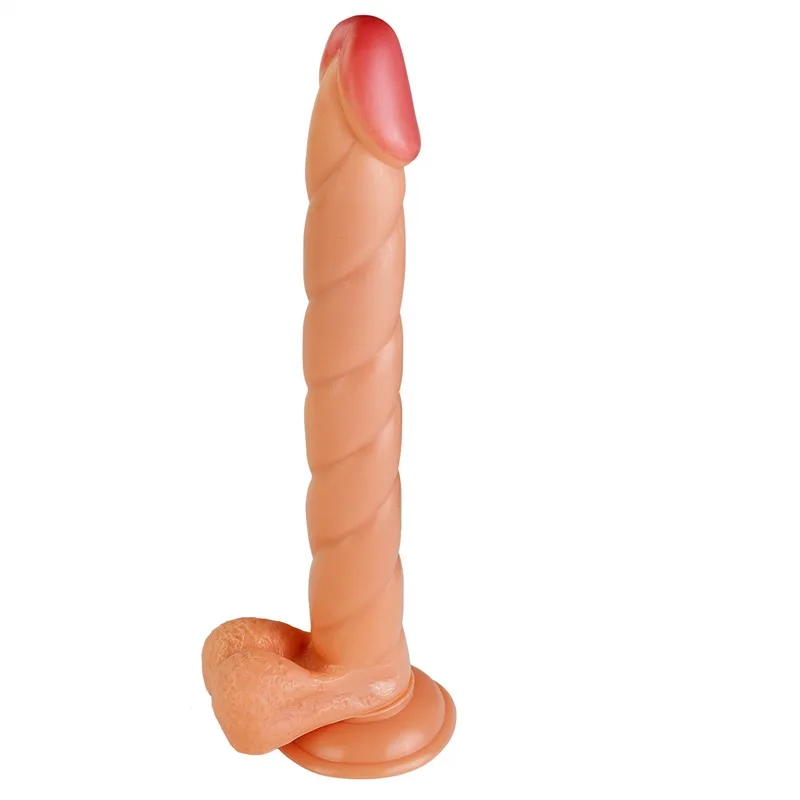 12 IN Natural Fat Long Spiral PVC Dildo 2 12 IN Natural Fat Long Spiral PVC Dildo 2