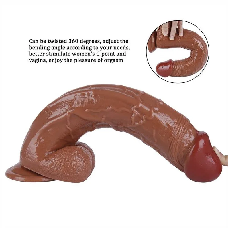 13 IN Large Bendable PVC Dildo with Realistic Veining 4 13 IN Large Bendable PVC Dildo with Realistic Veining 4