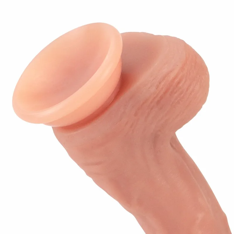 6136bf85b078178f 8.5 IN Uncircumcised Penis Dildo with Movable Foreskin - Image 9