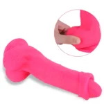 8 IN Pink Uncircumcised Silicone Dildo Strap On Harness Set - Image 8