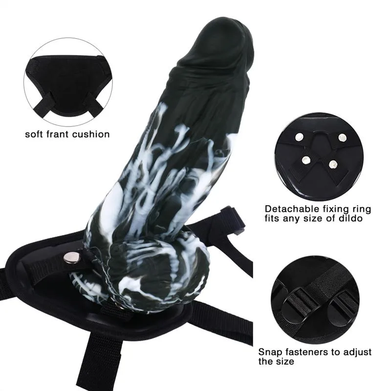 9.5 IN Big Fat Black Dildo Strap On Harness Kit 4 9.5 IN Big Fat Black Dildo Strap On Harness Kit 4