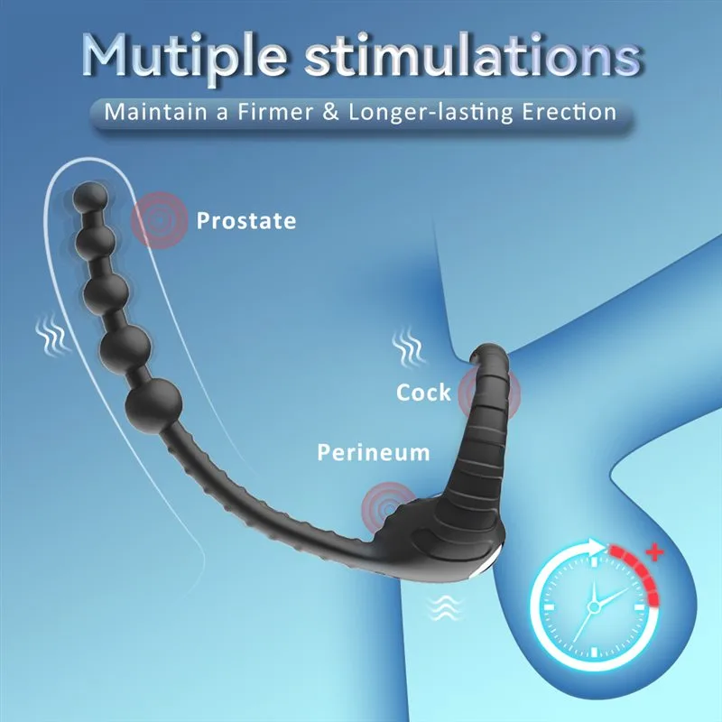 Rechargeable Soft Male Penis Ring Anal Beads Vibrator 2 Rechargeable Soft Male Penis Ring Anal Beads Vibrator 2