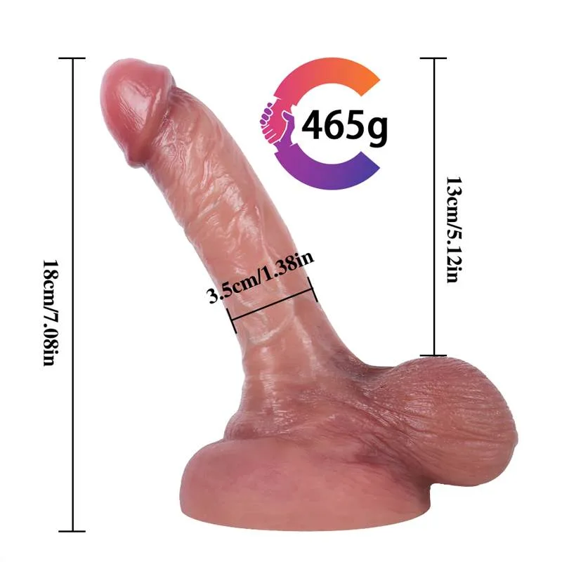 7 IN Short Realistic Silicone Dildo with Big Balls 1 7 IN Short Realistic Silicone Dildo with Big Balls 1
