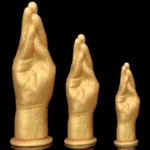 6/8.5 /11 IN Gold Silicone Palm Dildo Realistic Hand Anal Plug - Image 6