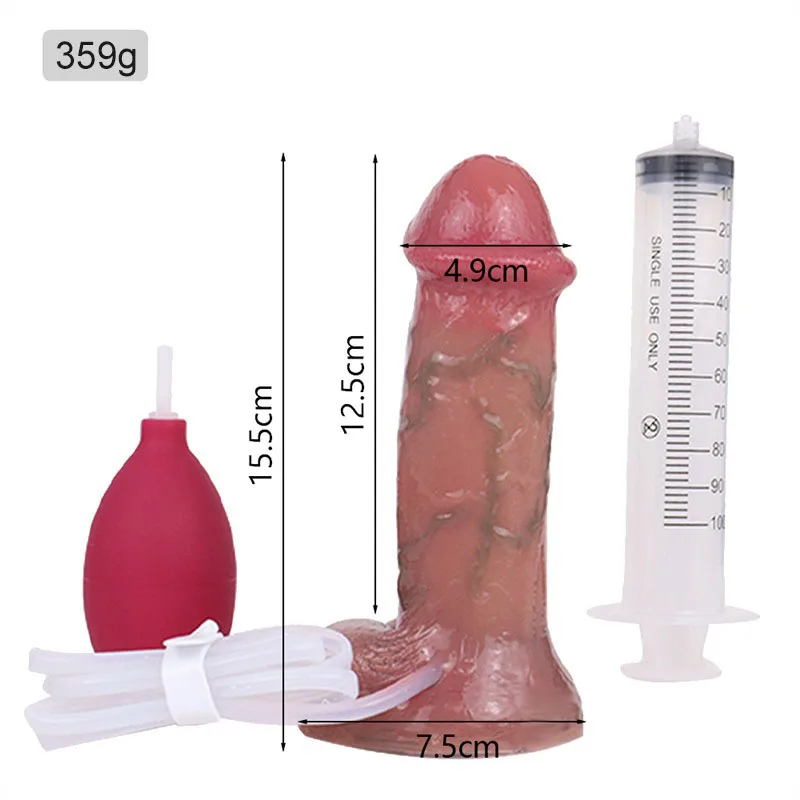 6 IN Short Fat Silicone Realistic Cum Squirting Dildo 1 6 IN Short Fat Silicone Realistic Cum Squirting Dildo 1