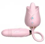 Rose Tongue Licking Toy with Thrusting Bullet Vibrator - Image 3