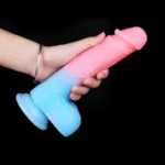 8 IN Glow-In-The-Dark Realistic Dildo with Balls - Image 6
