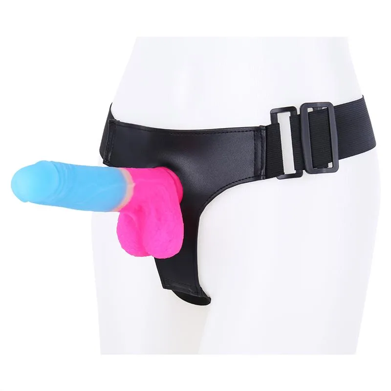 8ef5a6e585c139a5 7 Inch Small Silicone Dildo Strap On Harness Set