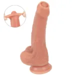 8.5 IN Uncircumcised Penis Dildo with Movable Foreskin - Image 5