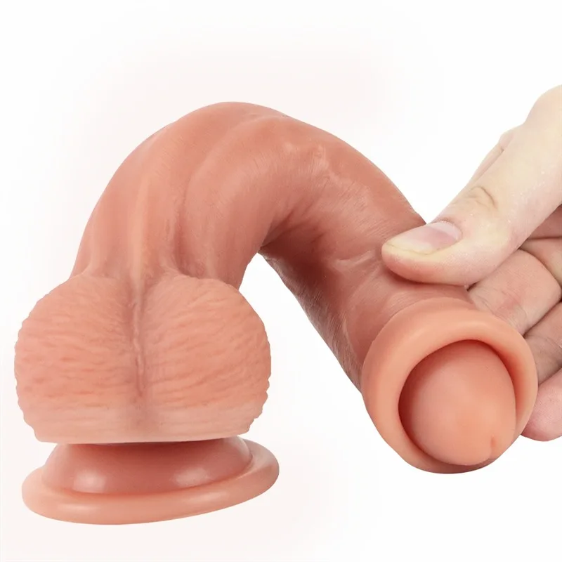 92f42f396fbf95ee 8.5 IN Uncircumcised Penis Dildo with Movable Foreskin - Image 7