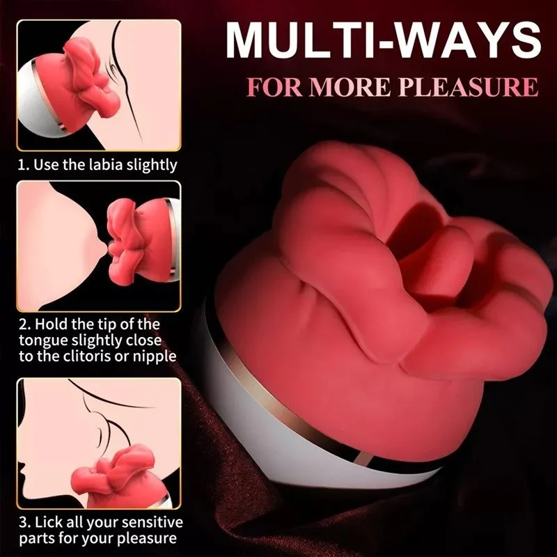 945cc53723fddc0e 3 Suction 5 Licking Rose Vibrator Oral Sex Toy - Image 5
