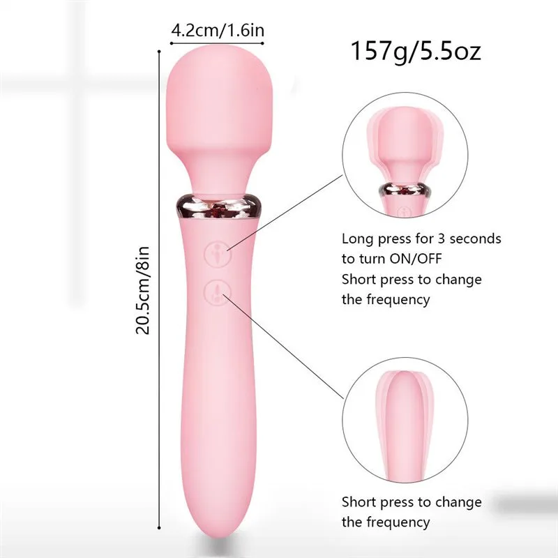 Rechargeable Double Headed Vibration Wand Massager 2 Rechargeable Double Headed Vibration Wand Massager 2