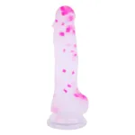7 IN Short Thin Realistic Silicone Confetti Dildo - Image 2