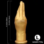 6/8.5 /11 IN Gold Silicone Palm Dildo Realistic Hand Anal Plug - Image 5