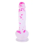 7 IN Short Thin Realistic Silicone Confetti Dildo - Image 3