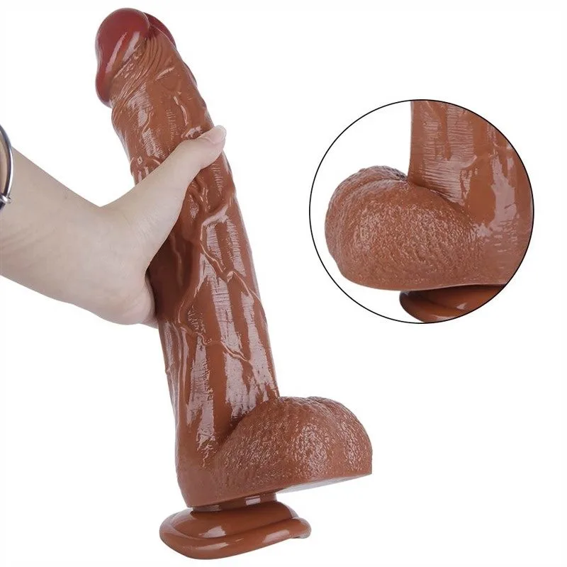 9afcee4efaff8df8 13 IN Large Bendable PVC Dildo with Realistic Veining - Image 3