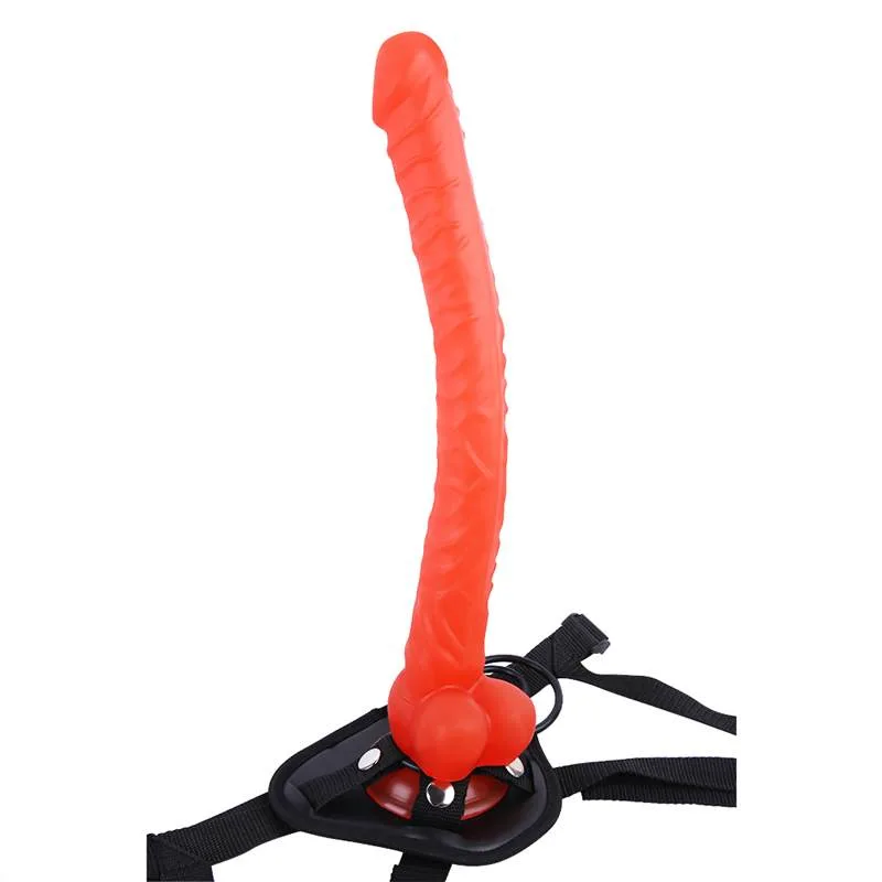 9c334bb8df4c0468 16 IN Extra Long Thin Lesbian Strap-On Dildo Harness Set - Image 2
