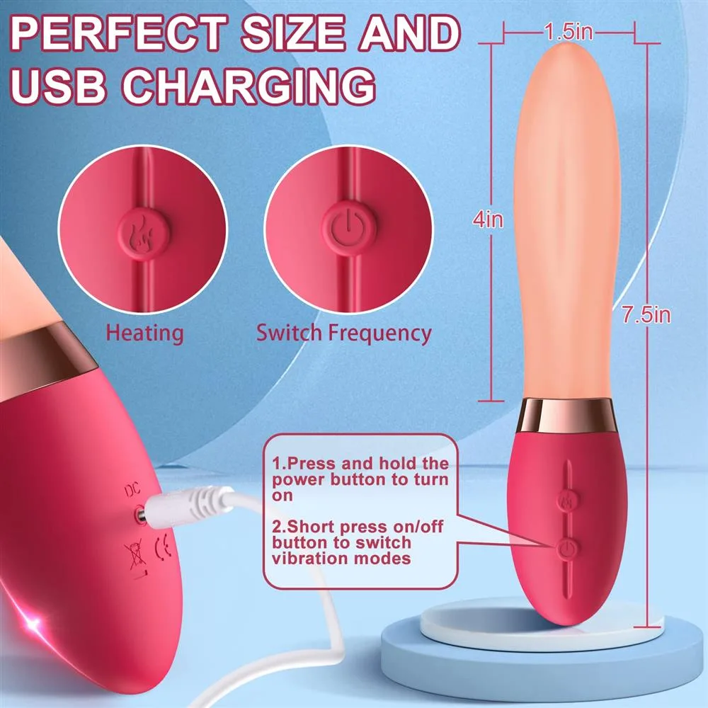 9dccb73819d6d4a1 Ultra-Soft Heated Women Clitoris G-Spot Tongue Licking Vibrator - Image 9
