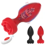 Remote Control Tapered Rose Anal Vibrator Butt Plug - Image 3