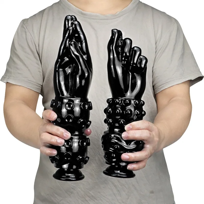 a11f3d79015b091a 10/12 IN Huge Black PVC Fist Anal Dildo Butt Plug - Image 6