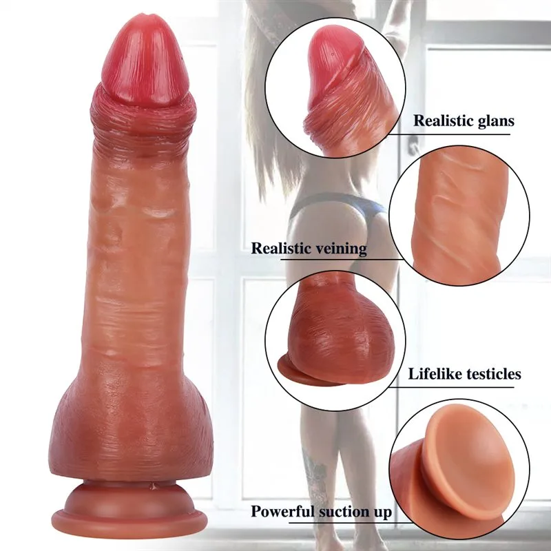 8 IN Soft Real Skin Feel Ejaculating Dildo 3 8 IN Soft Real Skin Feel Ejaculating Dildo 3