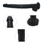 15.5 IN Long Slim Black PVC Dildo - Image 5