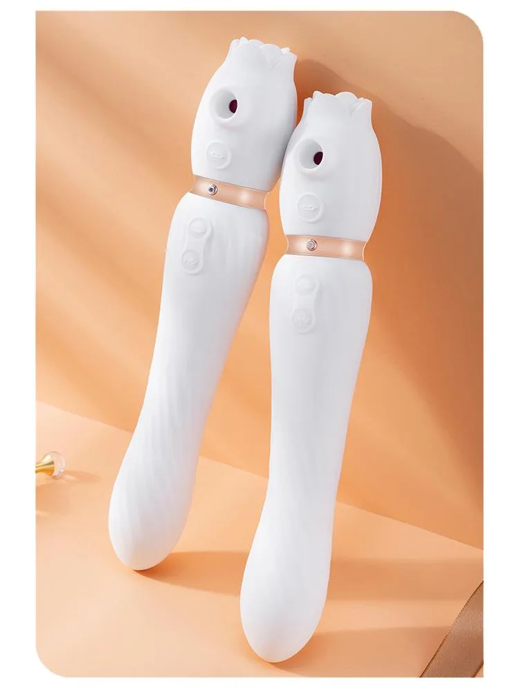 White Warming Tongue Licking Sucking and Swing Vibrator 2 White Warming Tongue Licking Sucking and Swing Vibrator 2