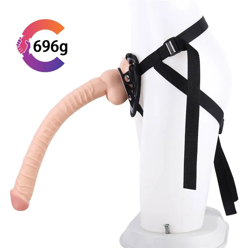 16 IN Extra Long Thin Lesbian Strap-On Dildo Harness Set 1 16 IN Extra Long Thin Lesbian Strap-On Dildo Harness Set 1