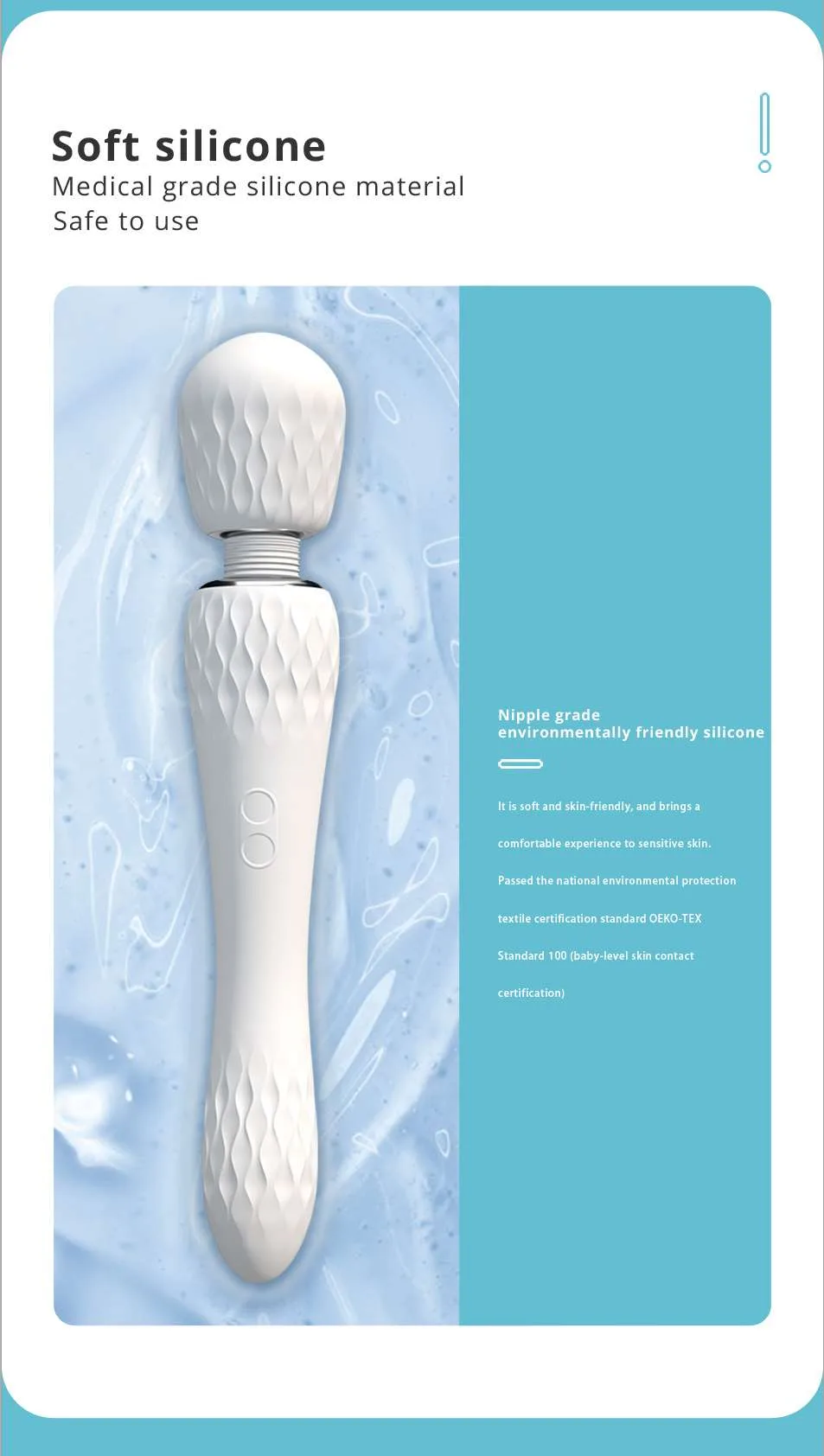 7 Frequencies White Rippled Head Wand Massager 3 7 Frequencies White Rippled Head Wand Massager 3