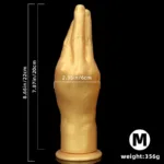6/8.5 /11 IN Gold Silicone Palm Dildo Realistic Hand Anal Plug - Image 4