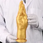 6/8.5 /11 IN Gold Silicone Palm Dildo Realistic Hand Anal Plug - Image 2
