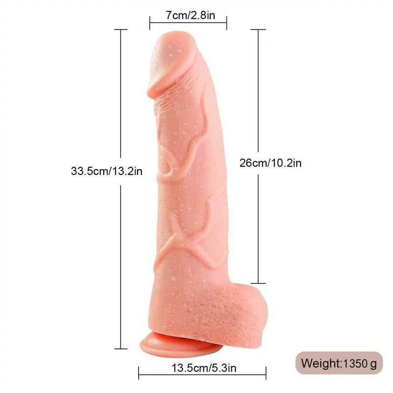 b1eb4bd8bb27612a 13 IN Long Thick Realistic Penis Shape PVC Dildo - Image 2