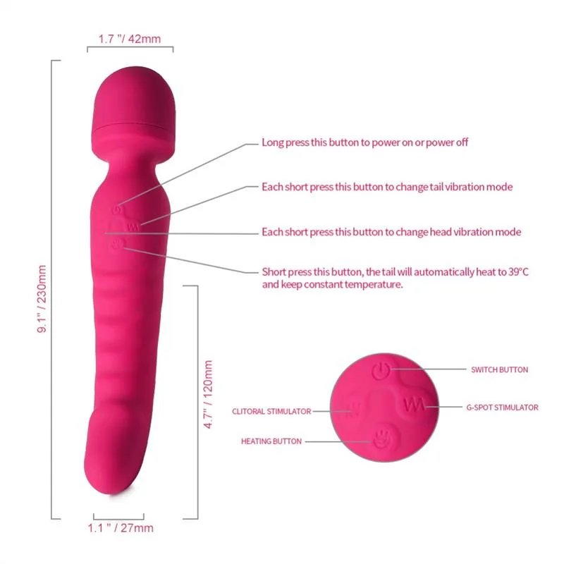 Heating Vibrator Double-Headed Wand Massager 2 Heating Vibrator Double-Headed Wand Massager 2