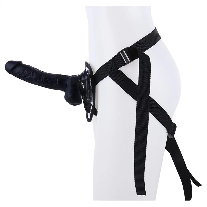 ba0cf2e835eb2972 7.5 IN Black PVC Dildo Strap On Harness Set - Image 2