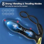 APP/Remote Control Thrusting Vibrating Men Prostate Massager with Two Rings - Image 4