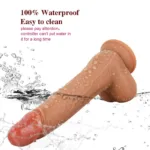 8 IN Heated Vibrating Thrusting Real Skin Feel Dildo - Image 6