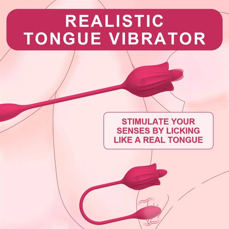 Women Rose Tongue Licking Toy with Vibrating Egg 1 Women Rose Tongue Licking Toy with Vibrating Egg 1