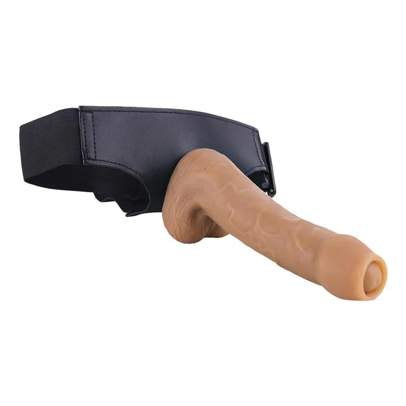 bcc4e18c2d549345 8 IN Life Size Silicone Uncut Dildo with Strap On Harness - Image 3