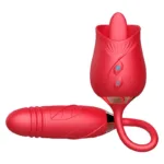 Rose Tongue Licking Toy with Thrusting Bullet Vibrator - Image 2
