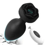 Remote Control Tapered Rose Anal Vibrator Butt Plug - Image 2